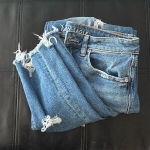 American eagle straight ripped jeans